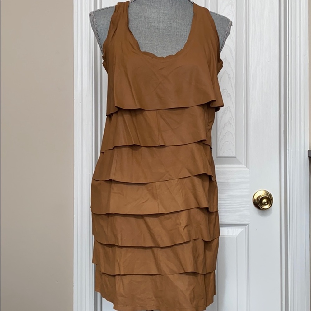 Zara Woman Leather Goat Skin Tunic Dress Medium